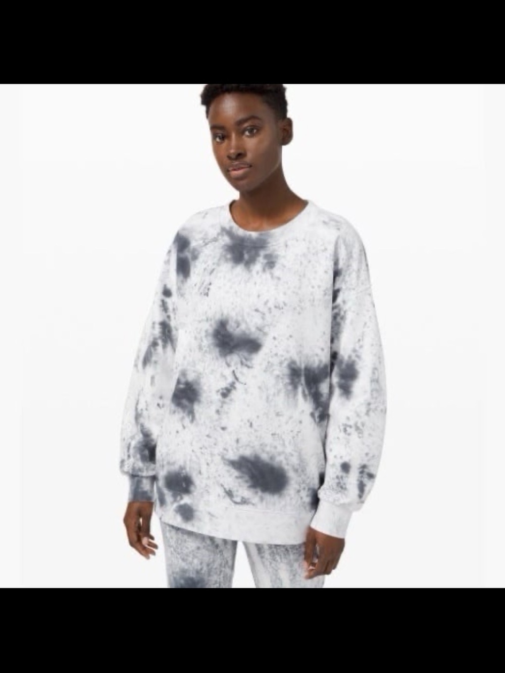 Lululemon Perfectly Oversized Crew Sweatshirt Marble Dye Classic Navy Pattern